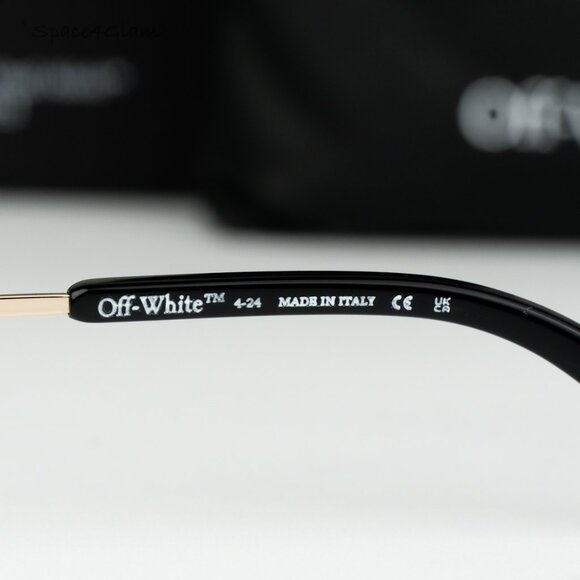Off-White Men Sunglasses Gold Grey Oval OERI13M MIAMI 7607 NEW AUTHENTIC - Picture 6 of 12